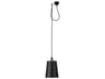 Hooked 1-Light Steel Black Mini Pendant