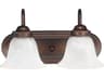 2-Light Burnished Bronze Glass Vanity Light