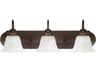 3-Light Burnished Bronze Glass Vanity Light