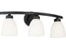 Jameson 3-Light Matte Black Glass Vanity Light