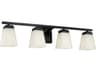 Baxley 4-Light Matte Black Glass Vanity Light