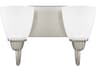Trenton 2-Light Brushed Nickel Glass Vanity Light