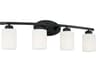 Dixon 4-Light Matte Black Glass Vanity Light