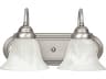 2-Light Matte Nickel Glass Vanity Light