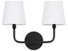 Dawson 2-Light Matte Black Vanity Light