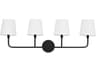 Dawson 4-Light Matte Black Vanity Light