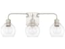 Tanner 3-Light Brushed Nickel Glass Vanity Light
