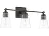 3-Light Old Bronze Glass Vanity Light