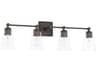 4-Light Old Bronze Glass Vanity Light