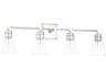 4-Light Polished Nickel Glass Vanity Light