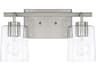 Greyson 2-Light Brushed Nickel Glass Vanity Light