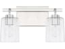 Greyson 2-Light Chrome Glass Vanity Light