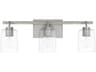 Greyson 3-Light Brushed Nickel Glass Vanity Light
