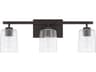 Greyson 3-Light Bronze Glass Vanity Light