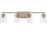 Greyson 4-Light Aged Brass Glass Vanity Light