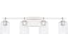 Greyson 4-Light Chrome Glass Vanity Light