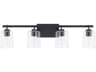 Greyson 4-Light Matte Black Glass Vanity Light