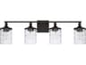 Colton 4-Light Bronze Glass Vanity Light