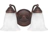2-Light Burnished Bronze Glass Vanity Light
