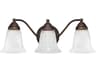 3-Light Burnished Bronze Glass Vanity Light