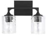 Clint 2-Light Black Iron Vanity Light