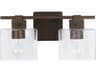 2-Light Oil Rubbed Bronze Glass Vanity Light