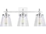 3-Light Chrome Glass Vanity Light