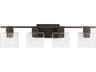 4-Light Oil Rubbed Bronze Glass Vanity Light