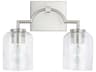 Carter 2-Light Brushed Nickel Glass Vanity Light