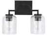Carter 2-Light Matte Black Glass Vanity Light