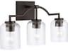 Carter 3-Light Bronze Glass Vanity Light