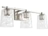 Burke 3-Light Polished Nickel Glass Vanity Light