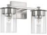 Mason 2-Light Brushed Nickel Glass Vanity Light
