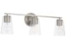 Portman 3-Light Brushed Nickel Glass Vanity Light