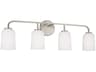 Lawson 4-Light Brushed Nickel Glass Vanity Light