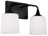 Presley 2-Light Matte Black Glass Vanity Light
