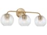 Dolan 3-Light Matte Brass Glass Vanity Light