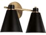 Bradley 2-Light Aged Brass Black Vanity Light