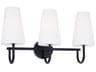 Averitt 3-Light Matte Black Vanity Light