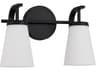 Drake 2-light Matte Black Vanity Light