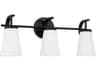 Drake 3-light Matte Black Vanity Light