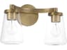Aaron 2-light Aged Brass Vanity Light
