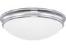 2-Light Chrome Glass Bowl Flush Mount