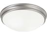 2-Light Matte Nickel Glass Bowl Flush Mount