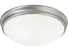3-Light Matte Nickel Glass Bowl Flush Mount