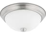 2-Light Brushed Nickel Glass Bowl Flush Mount