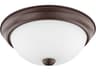 2-Light Bronze Glass Bowl Flush Mount