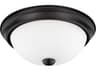 2-Light Matte Black Glass Bowl Flush Mount