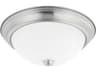 2-Light Brushed Nickel Glass Bowl Flush Mount