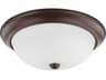 3-Light Bronze Glass Bowl Flush Mount